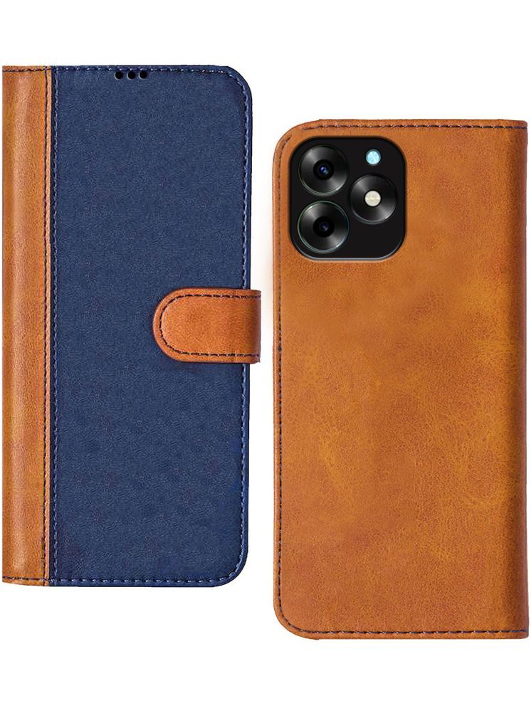     			Knotyy Brown Flip Cover Artificial Leather Compatible For Itel S23 Plus ( Pack of 1 )