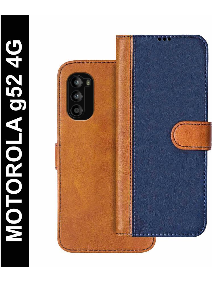     			Knotyy Brown Flip Cover Artificial Leather Compatible For Moto G52 ( Pack of 1 )