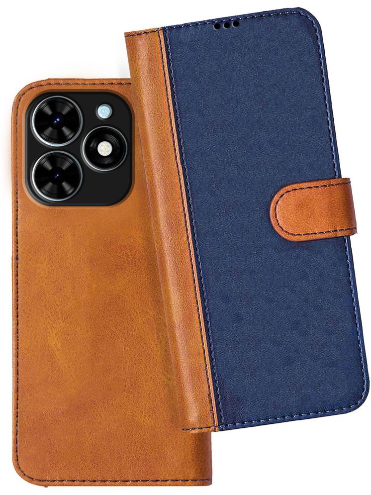     			Knotyy Brown Flip Cover Artificial Leather Compatible For Tecno Spark Go 2024 ( Pack of 1 )