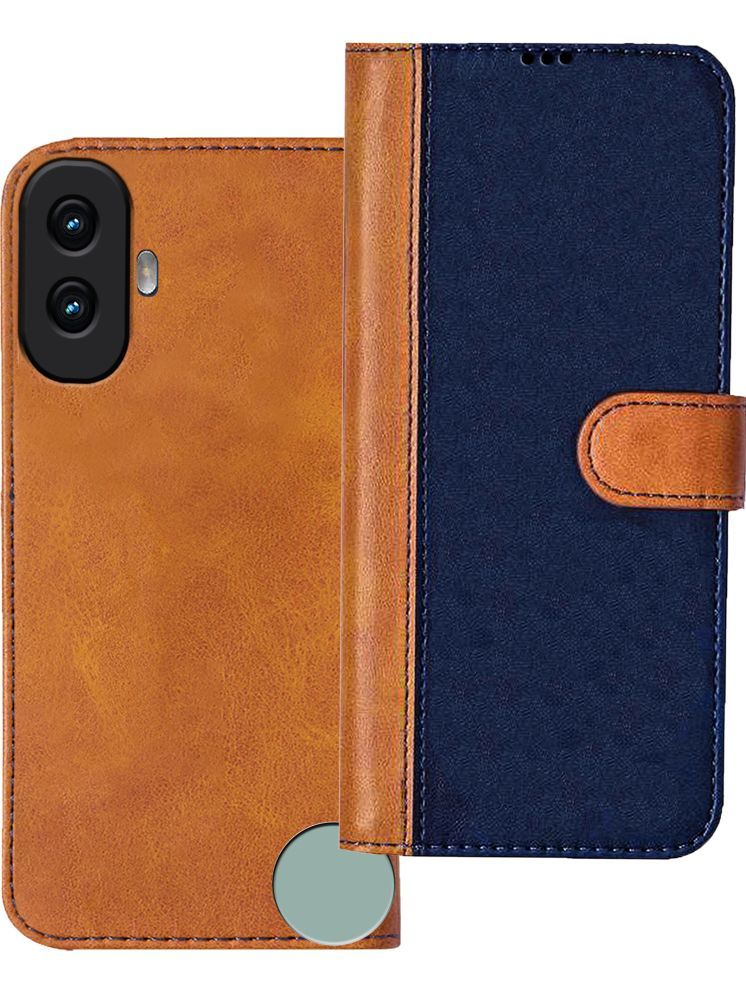     			Knotyy Brown Flip Cover Artificial Leather Compatible For CMF by Nothing Phone 1 5G ( Pack of 1 )