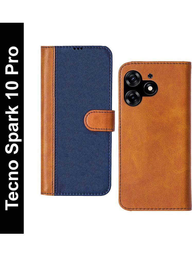     			Knotyy Brown Flip Cover Artificial Leather Compatible For Tecno Spark 10 Pro ( Pack of 1 )