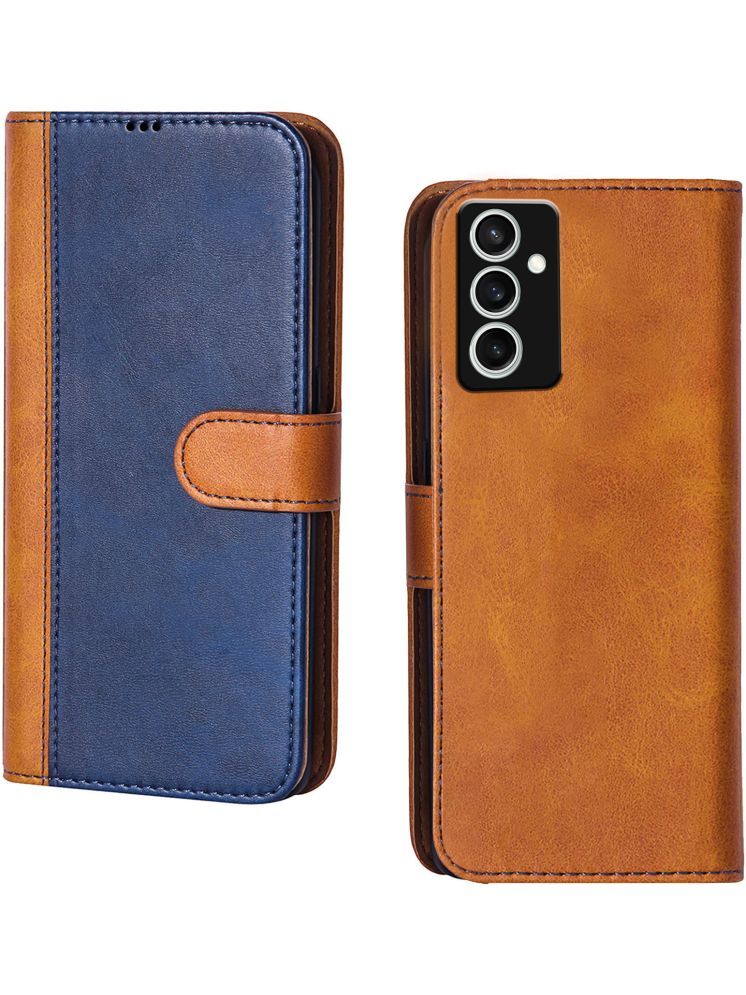     			Knotyy Brown Flip Cover Artificial Leather Compatible For Samsung Galaxy A15 ( Pack of 1 )