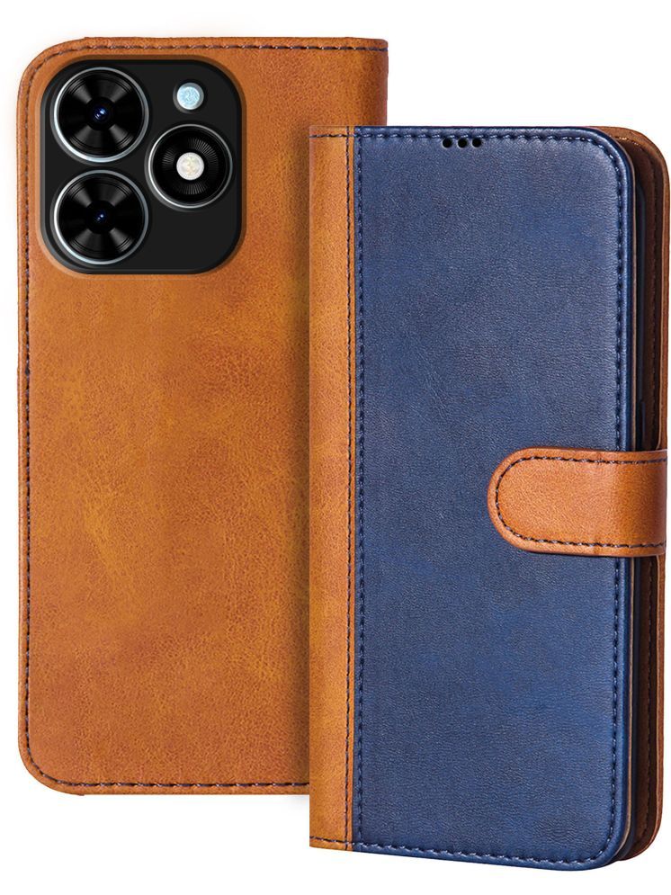     			Knotyy Brown Flip Cover Artificial Leather Compatible For Tecno Spark Go 2024 ( Pack of 1 )