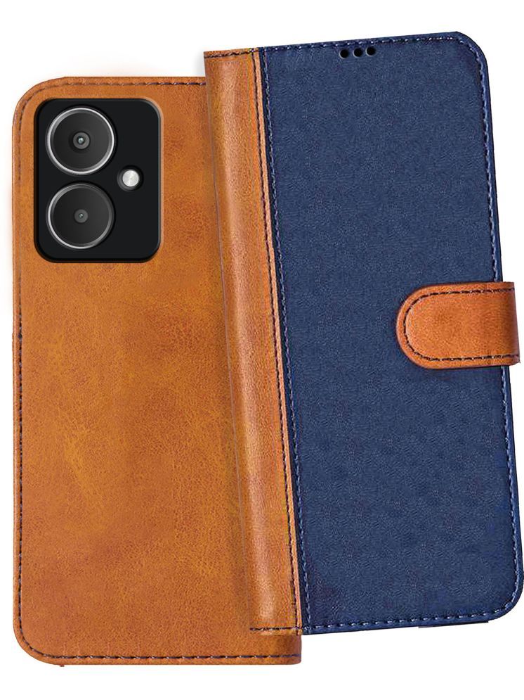     			Knotyy Brown Flip Cover Artificial Leather Compatible For Poco M6 5G ( Pack of 1 )