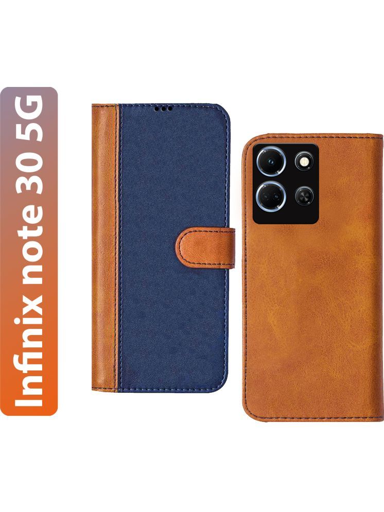     			Knotyy Brown Flip Cover Artificial Leather Compatible For Infinix Note 30 5G ( Pack of 1 )