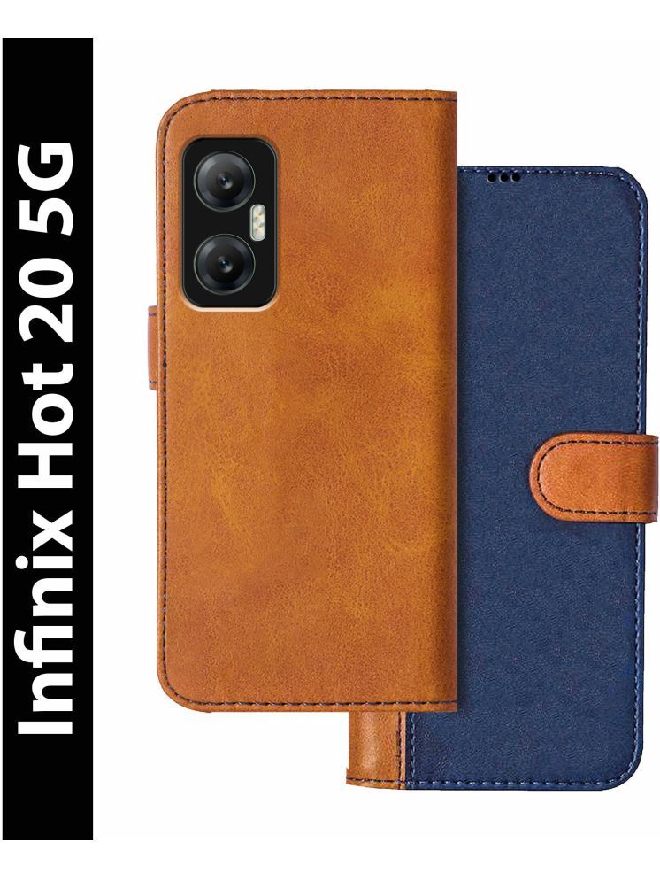     			Knotyy Brown Flip Cover Artificial Leather Compatible For Infinix Hot 20 5G ( Pack of 1 )