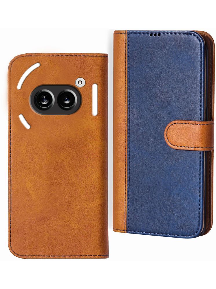     			Knotyy Brown Flip Cover Artificial Leather Compatible For Nothing Phone 2A ( Pack of 1 )