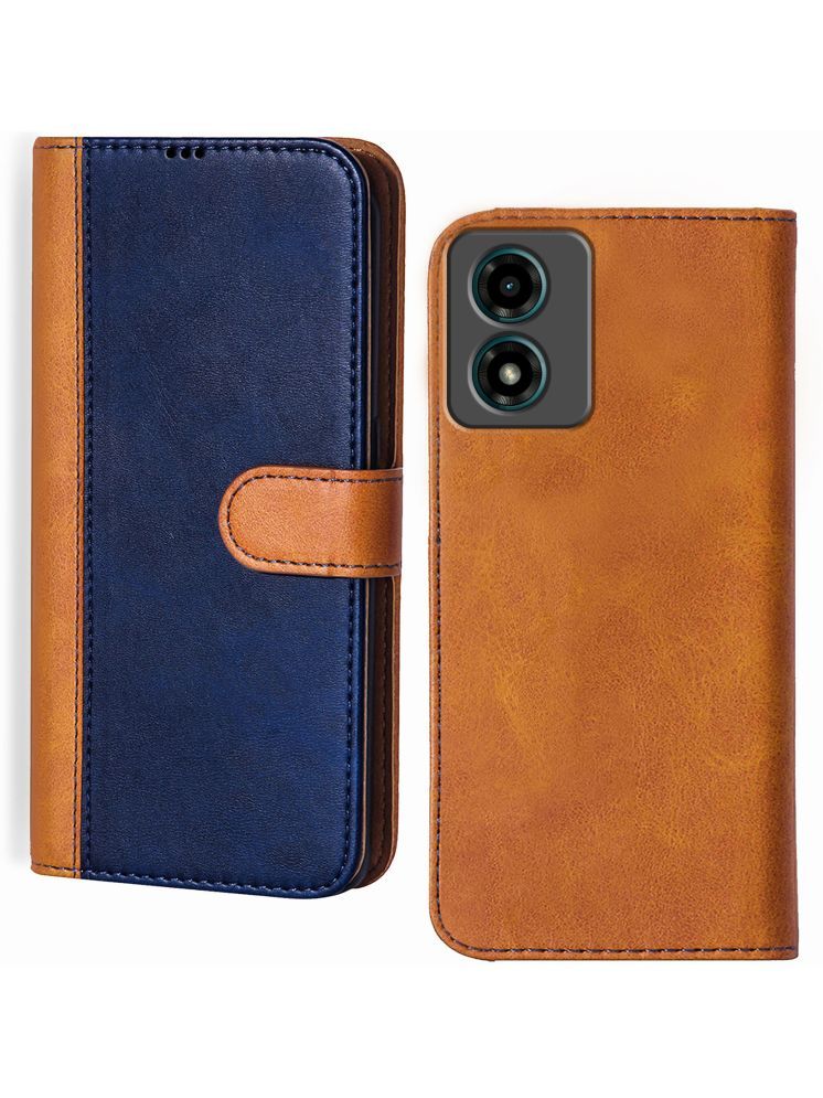     			Knotyy Brown Flip Cover Artificial Leather Compatible For Motorola G04s ( Pack of 1 )