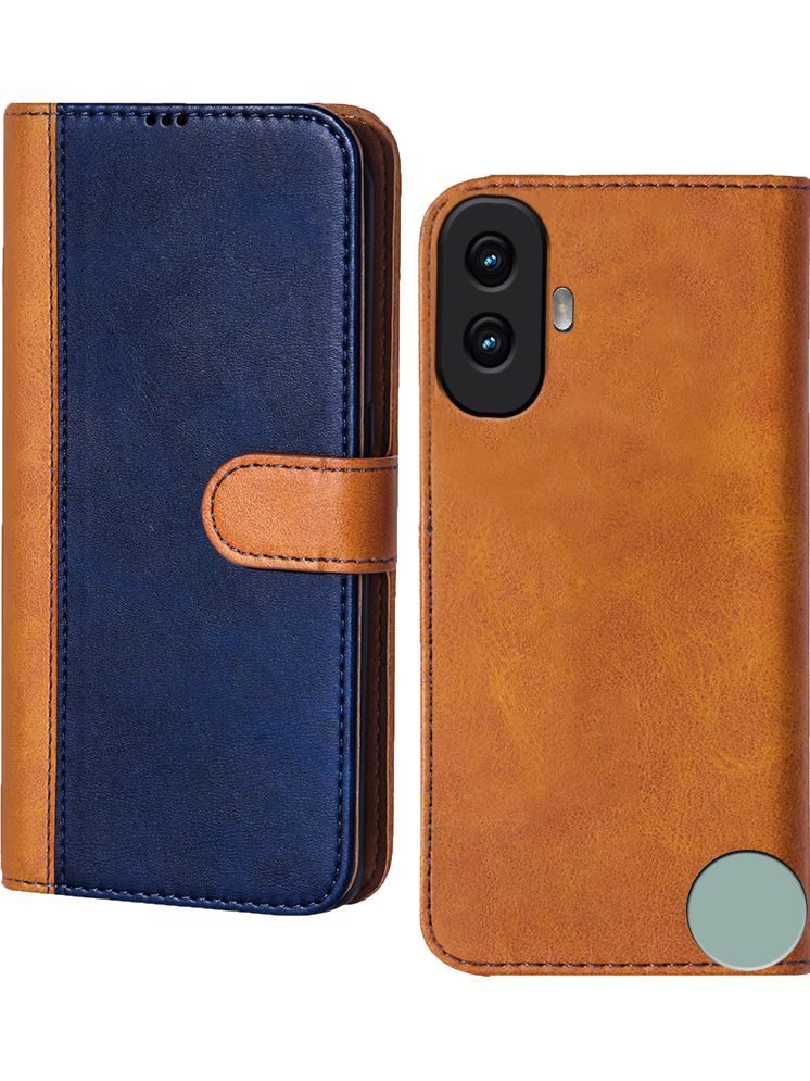     			Knotyy Brown Flip Cover Artificial Leather Compatible For CMF by Nothing Phone 1 5G ( Pack of 1 )