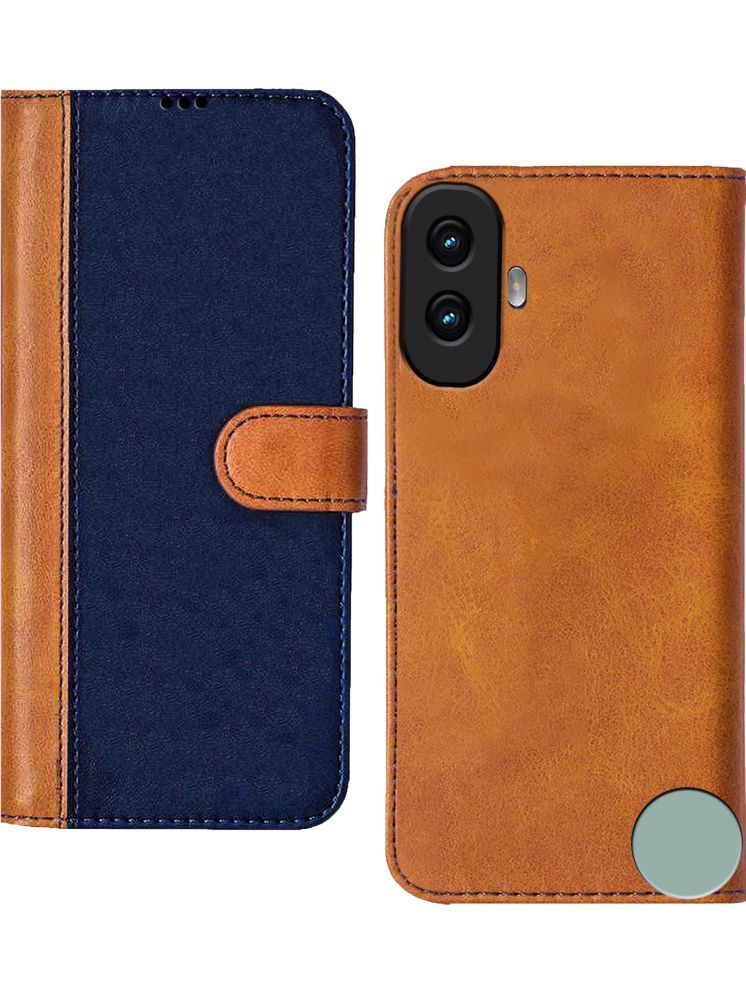     			Knotyy Brown Flip Cover Artificial Leather Compatible For CMF by Nothing Phone 1 5G ( Pack of 1 )