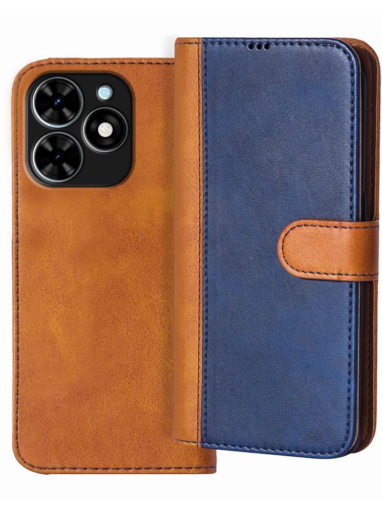     			Knotyy Brown Flip Cover Artificial Leather Compatible For Tecno Spark Go 2024 ( Pack of 1 )