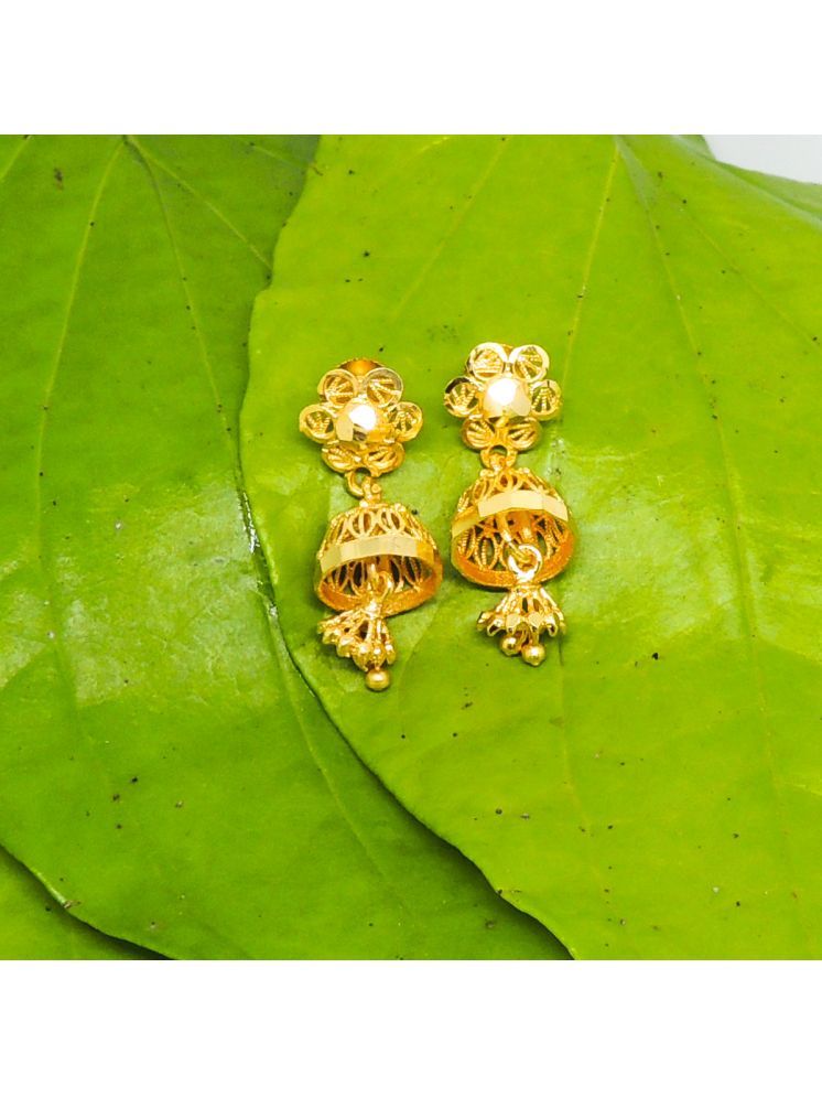     			LUV FASHION Golden Jhumki Earrings ( Pack of 1 )