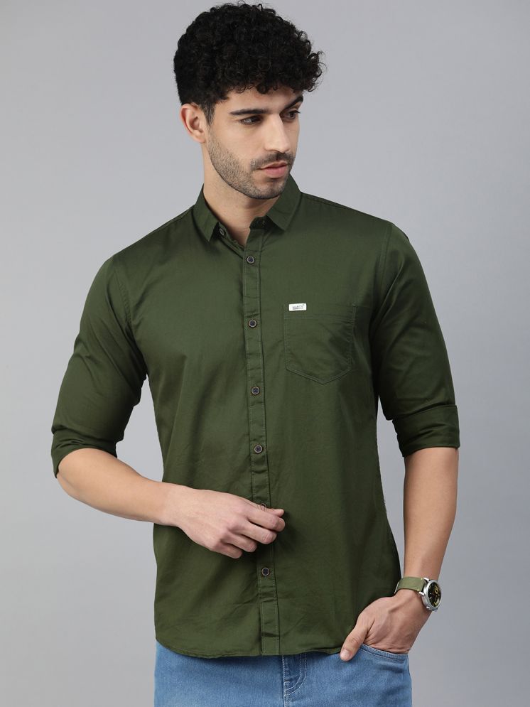     			MAJESTIC MAN 100% Cotton Slim Fit Solids Full Sleeves Men's Casual Shirt - Olive ( Pack of 1 )