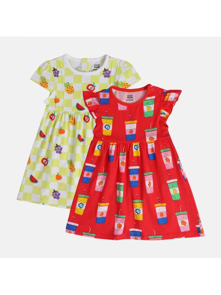     			MINI KLUB Pack of 2 Baby Girls Cotton Dress ( Multicolor )