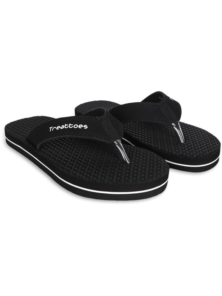     			TREATTOES Black Men's Massage Flip Flop