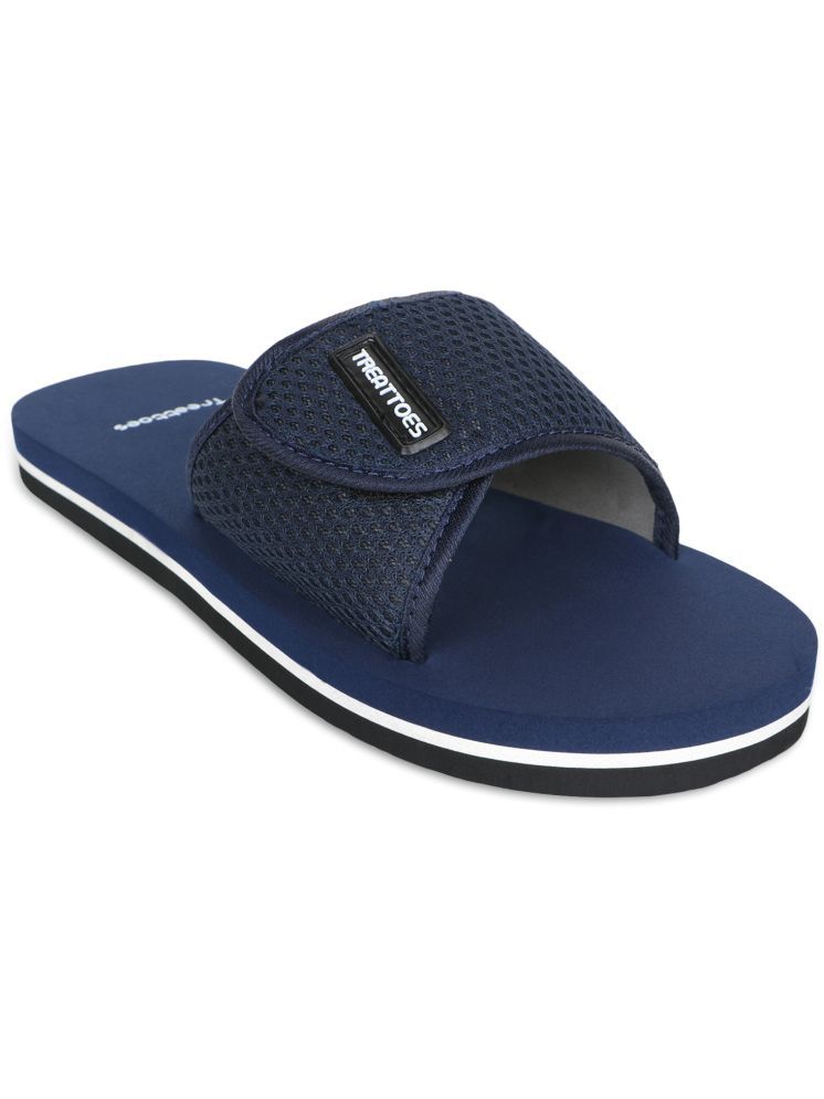     			TREATTOES Navy Blue Men's Slide Flip Flop