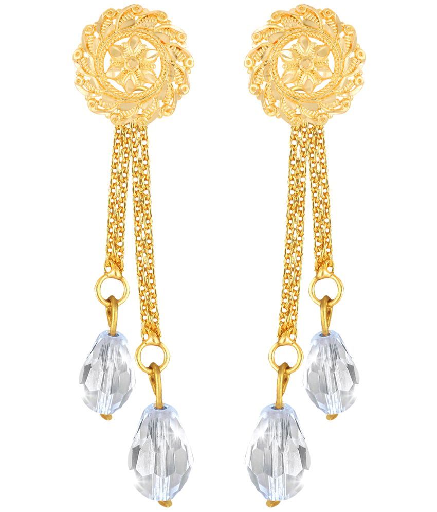     			Vighnaharta Golden Drop Earrings ( Pack of 1 )