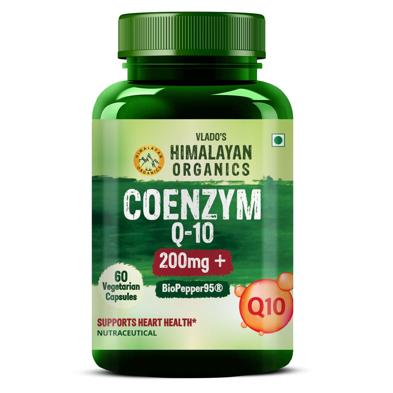     			Vlado's Himalayan Organics COENZYME Q-10 200mg With BioPepper - 5mg Supplement 60No.s