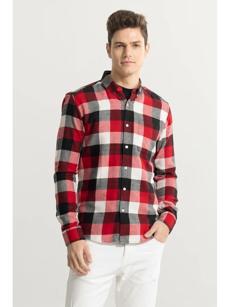     			balino Cotton Blend Regular Fit Checks Full Sleeves Men's Casual Shirt - Red ( Pack of 1 )