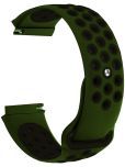 ACM Watch Strap Silicone Belt compatible with Fastrack Marvellous Fx1 Smartwatch Sports Dot Band Olive Green with Black