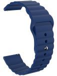 ACM Watch Strap Wave Design Silicone Belt compatible with Timex Iconnect Calling Max Smartwatch Sports Band Blue