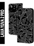 Knotyy Black Flip Cover Artificial Leather Compatible For LAVA Yuva 2 Pro ( Pack of 1 )