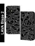 Knotyy Black Flip Cover Artificial Leather Compatible For LAVA Blaze 2 ( Pack of 1 )