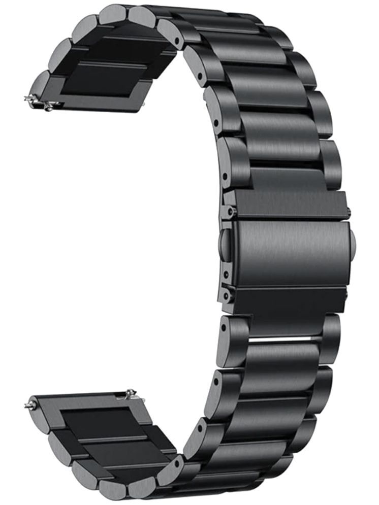     			ACM Watch Strap Stainless Steel Metal compatible with Fastrack Marvellous Fx2 Smartwatch Belt Luxury Band Royal Black