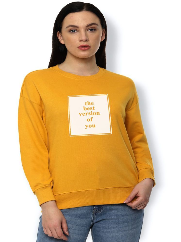     			Calm Down Fleece Women's Non Zippered Sweatshirt ( Mustard )