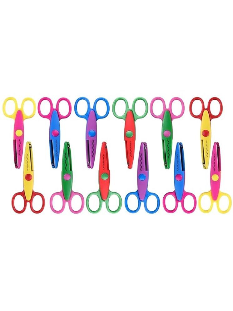     			Eclet Designer Shape Cutter Scissor Pack of 12 Different Design, Zig Zag Scissor for DIY Craft Work, Project Work, Border Making and Scrapbooking, Multicolor, Designer Shape Scissor Pack of 12