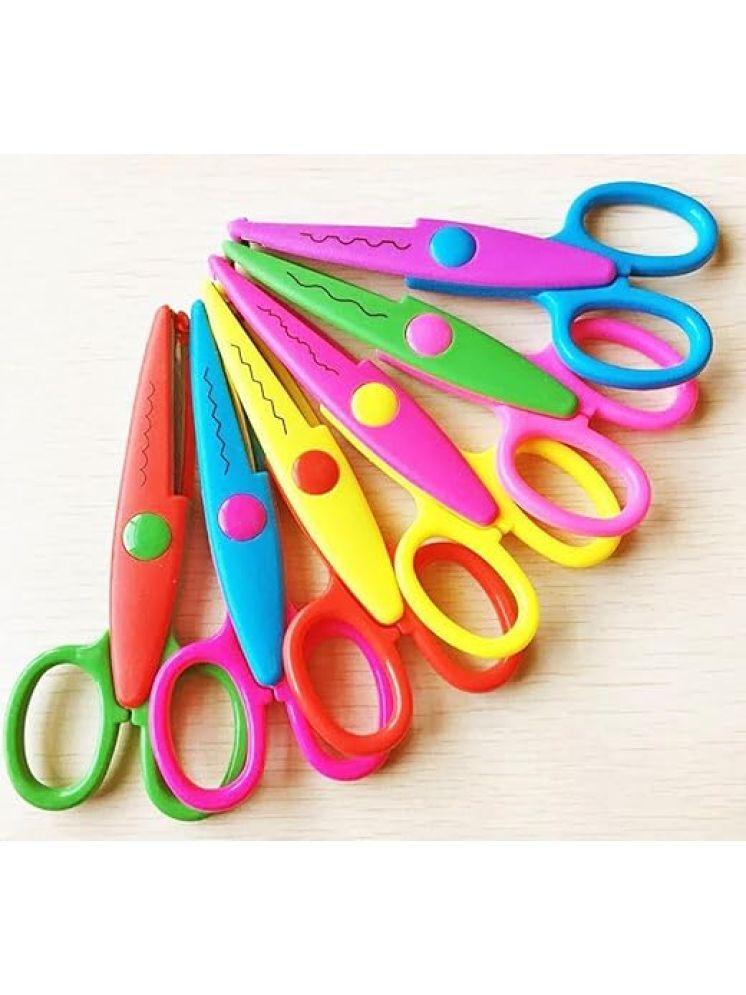     			Eclet Designer Shape Cutter Scissor Pack of 6 Different Design, Zig Zag Scissor for DIY Craft Work, Project Work, Border Making and Scrapbooking, Multicolor, Designer Shape Scissor Pack of 6