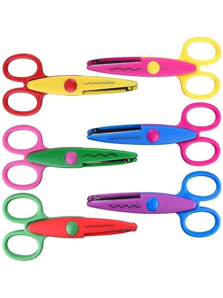     			Freedy Designer Shape Cutter Scissor Pack of 6 Different Design, Zig Zag Scissor for DIY Craft Work, Project Work, Border Making and Scrapbooking, Multicolor, Designer Shape Scissor Pack of 6(cc)