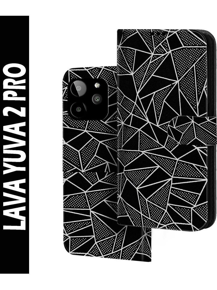     			Knotyy Black Flip Cover Artificial Leather Compatible For LAVA Yuva 2 Pro ( Pack of 1 )