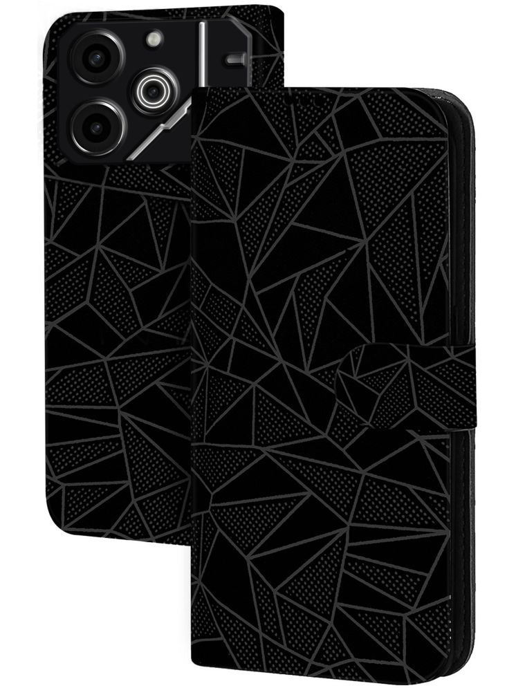     			Knotyy Black Flip Cover Artificial Leather Compatible For Tecno Pova 6 Pro 5G ( Pack of 1 )