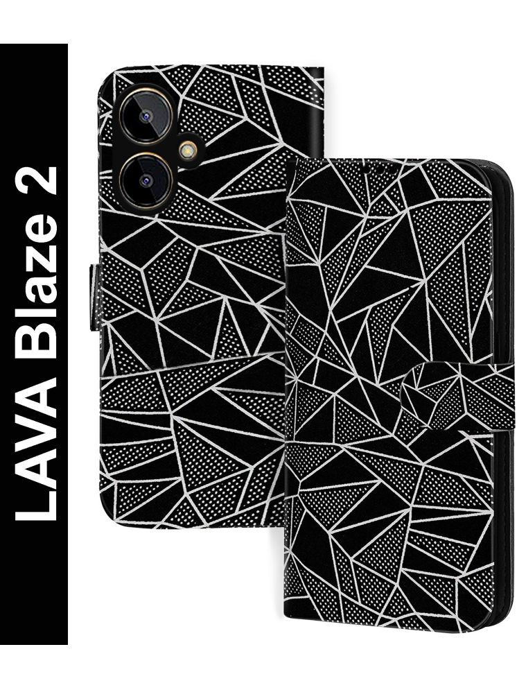     			Knotyy Black Flip Cover Artificial Leather Compatible For LAVA Blaze 2 ( Pack of 1 )