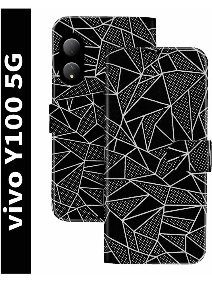     			Knotyy Black Flip Cover Artificial Leather Compatible For Vivo Y100 ( Pack of 1 )