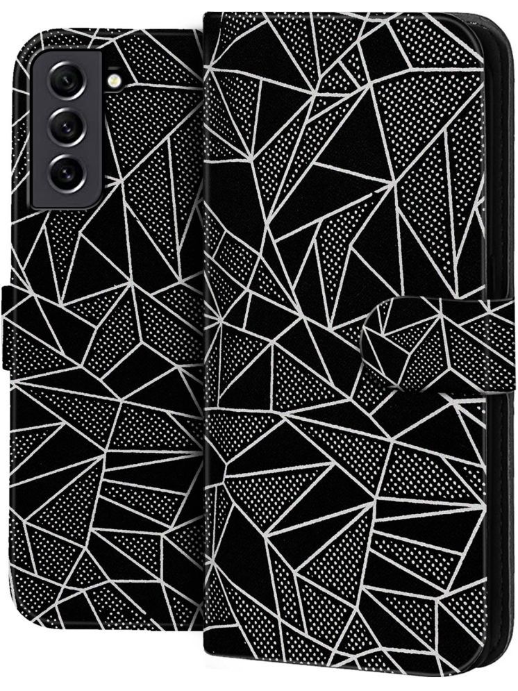     			Knotyy Black Flip Cover Artificial Leather Compatible For Samsung Galaxy S21 FE 5G ( Pack of 1 )