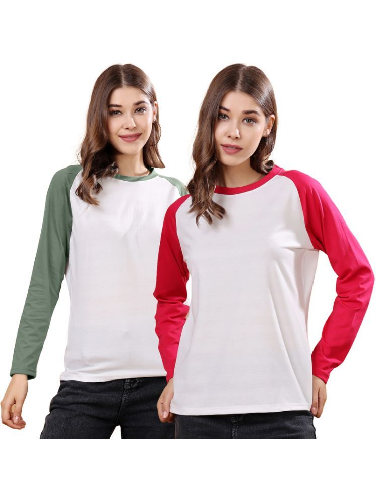     			LONDON HILLS Pack of 2 Cotton Women's T-Shirt ( Green )