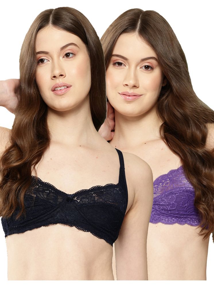     			Leading Lady Pack of 2 Nylon Non Padded T-Shirt Bra For Women ( Purple )