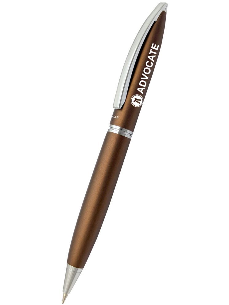     			UJJi Advocate Logo Coffee Brown Colour Metal Pen with Chrome Part Ball Pen