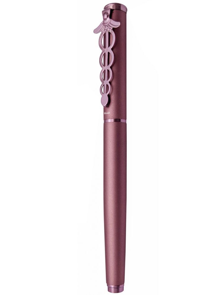     			UJJi Doctor Clip Deisgn Pen in Dark Pink Matte Finish with German Refill Roller Ball Pen