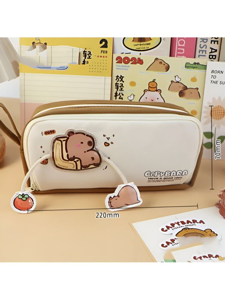     			Villy Cute Capybara Multi-Layer Pencil Case with Large Storage Capacity - Pack of 1