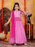 Aarika Georgette Lehenga Choli Set For Girls ( Pack of 1 , Pink )