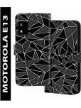 Knotyy Black Flip Cover Artificial Leather Compatible For Motorola Moto E13 ( Pack of 1 )