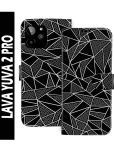 Knotyy Black Flip Cover Artificial Leather Compatible For LAVA Yuva 2 Pro ( Pack of 1 )