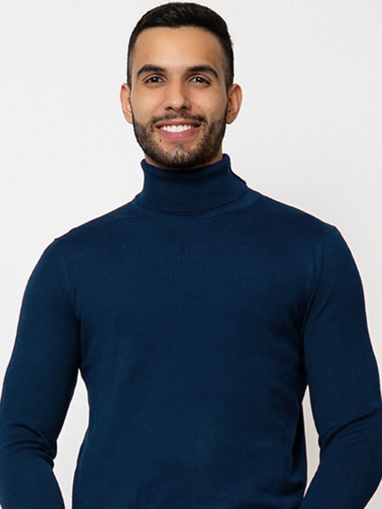     			AIN6 Woollen High Neck Men's Full Sleeves Pullover Sweater - Teal ( Pack of 1 )