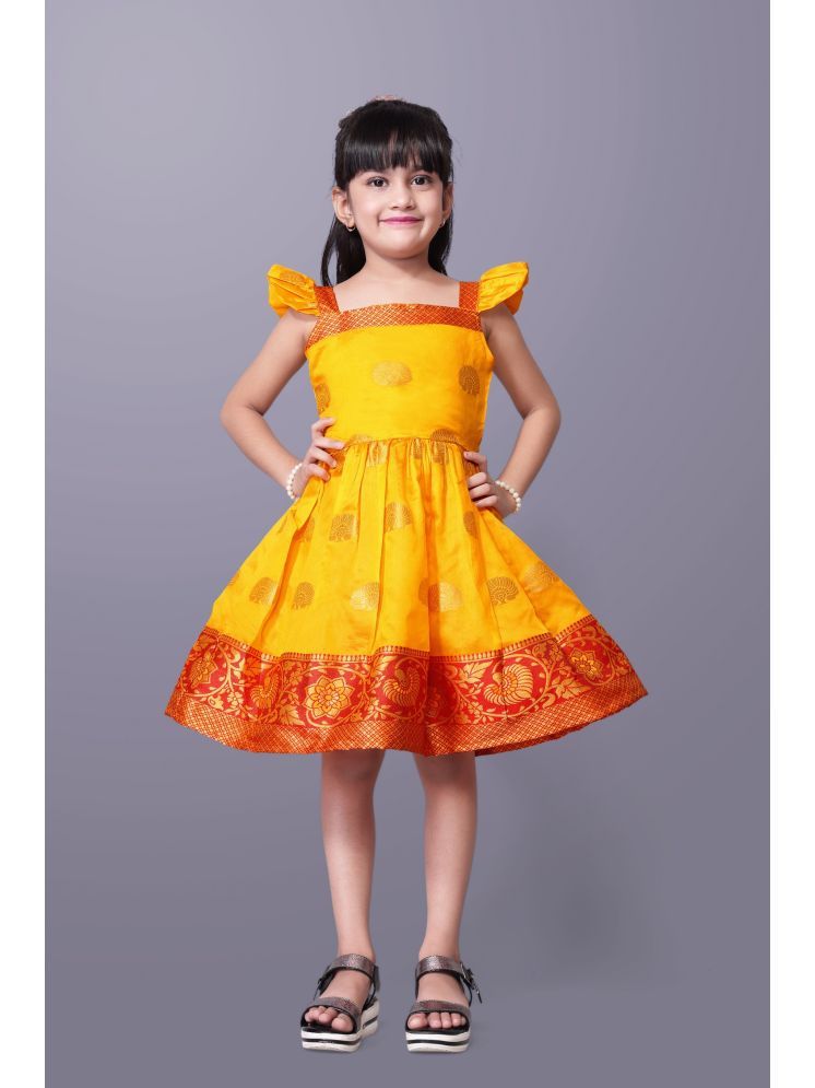     			Aarya Creation Silk Frock For Girls ( Pack of 1 , Yellow )