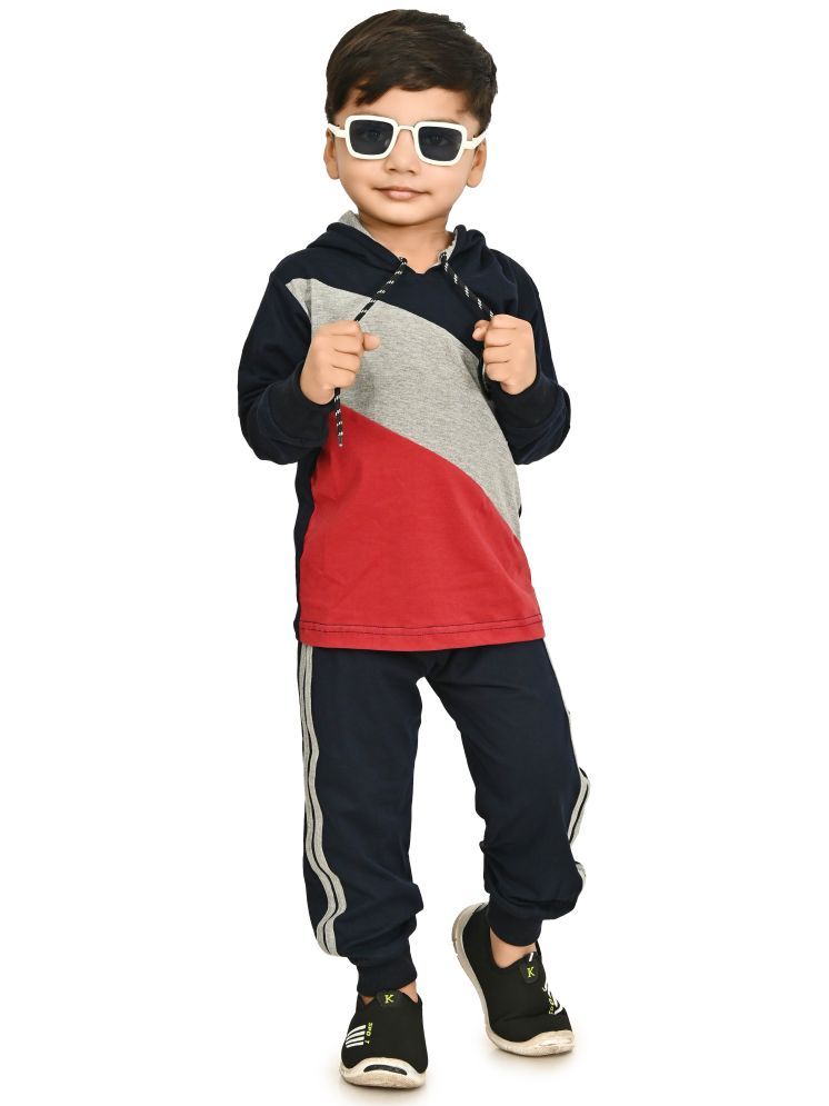     			Chandrika Pack of 1 Boys Cotton Blend Sweatshirt & Joggers Set ( Grey )