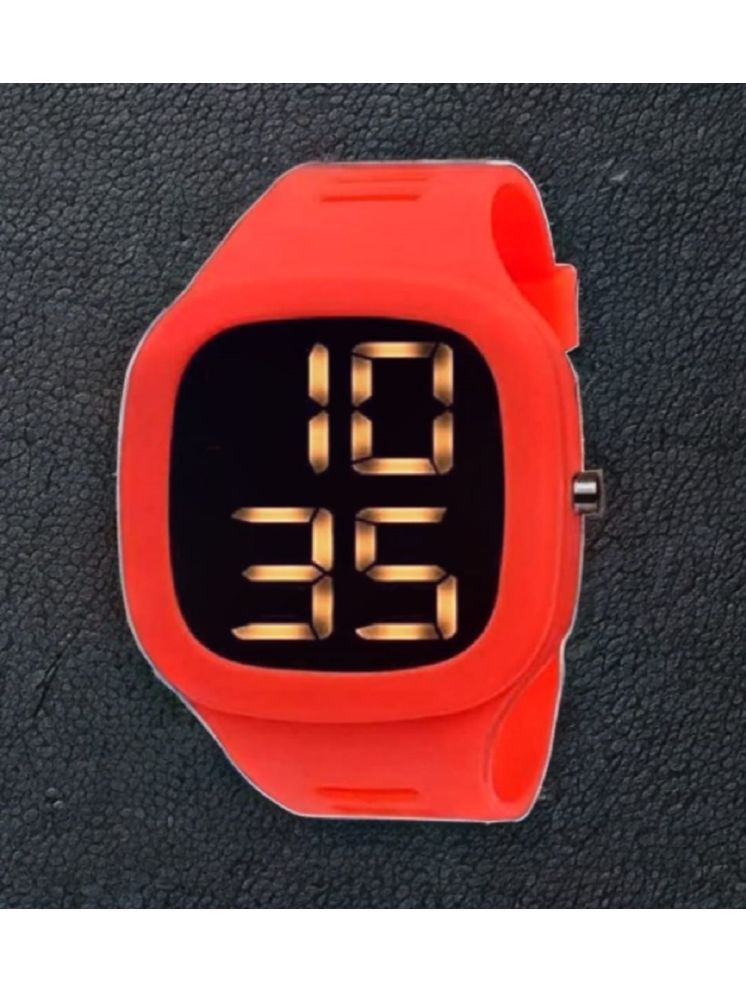     			Cosmic Red PU Digital Men's Watch