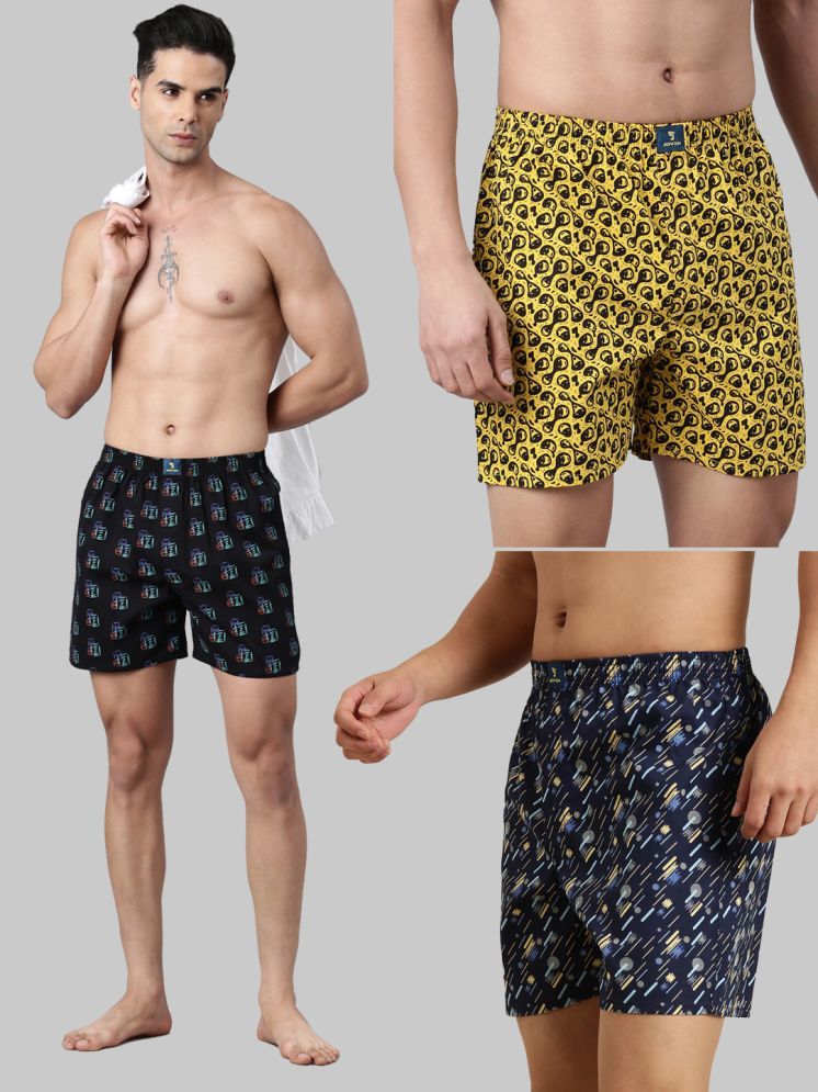     			Joven Pack of 3 Cotton Boxers For Men's ( Yellow )